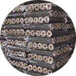 Packaged wood briquettes