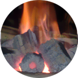 Burning Wood Briquettes
